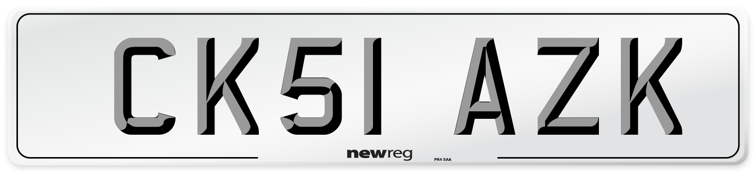 CK51 AZK Number Plate from New Reg